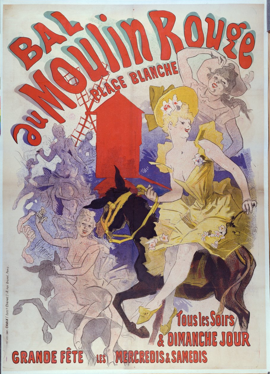Ball im Moulin Rouge, Place Blanche, 1889 von Jules Cheret