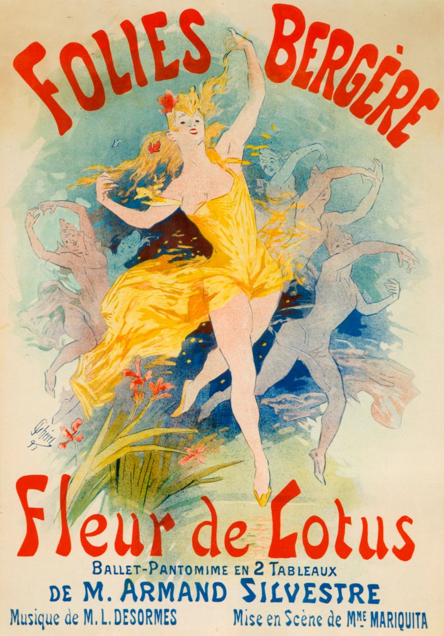 Fleur de Lotus Ballett für die Folies Bergère, Paris von Jules Cheret