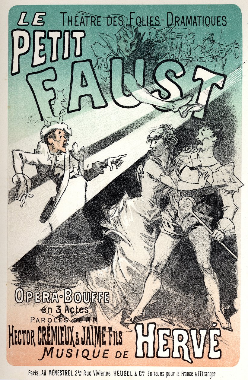 Der kleine Faust, Operette von Herve. Plakat von Jules Cheret für eine Aufführung in Paris von Jules Cheret