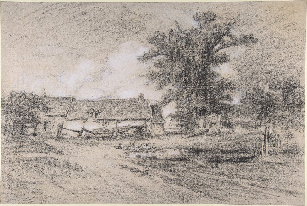 Bauernhof mit Enten von Jules Dupré