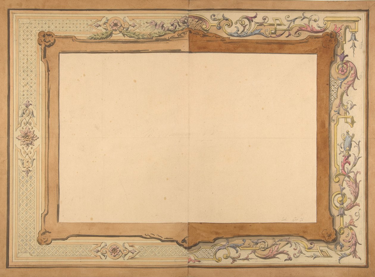 Entwurf für eine Decke, zweite Hälfte des 19. Jahrhunderts. Schöpfer: Jules-Edmond-Charles Lachaise, Eugène-Pierre Gourdet von Jules Edmond Charles Lachaise and Eugène Pierre Gourdet