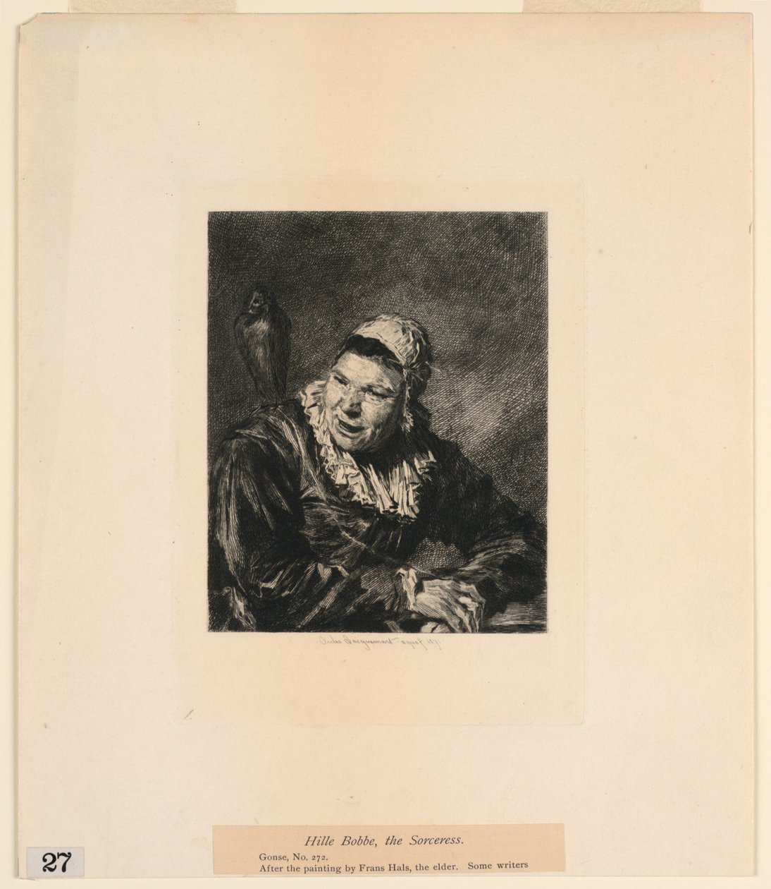 Hille Bobbe, die Zauberin, aus "Radierungen von Bildern im Metropolitan Museum, New York" von Jules Ferdinand Jacquemart