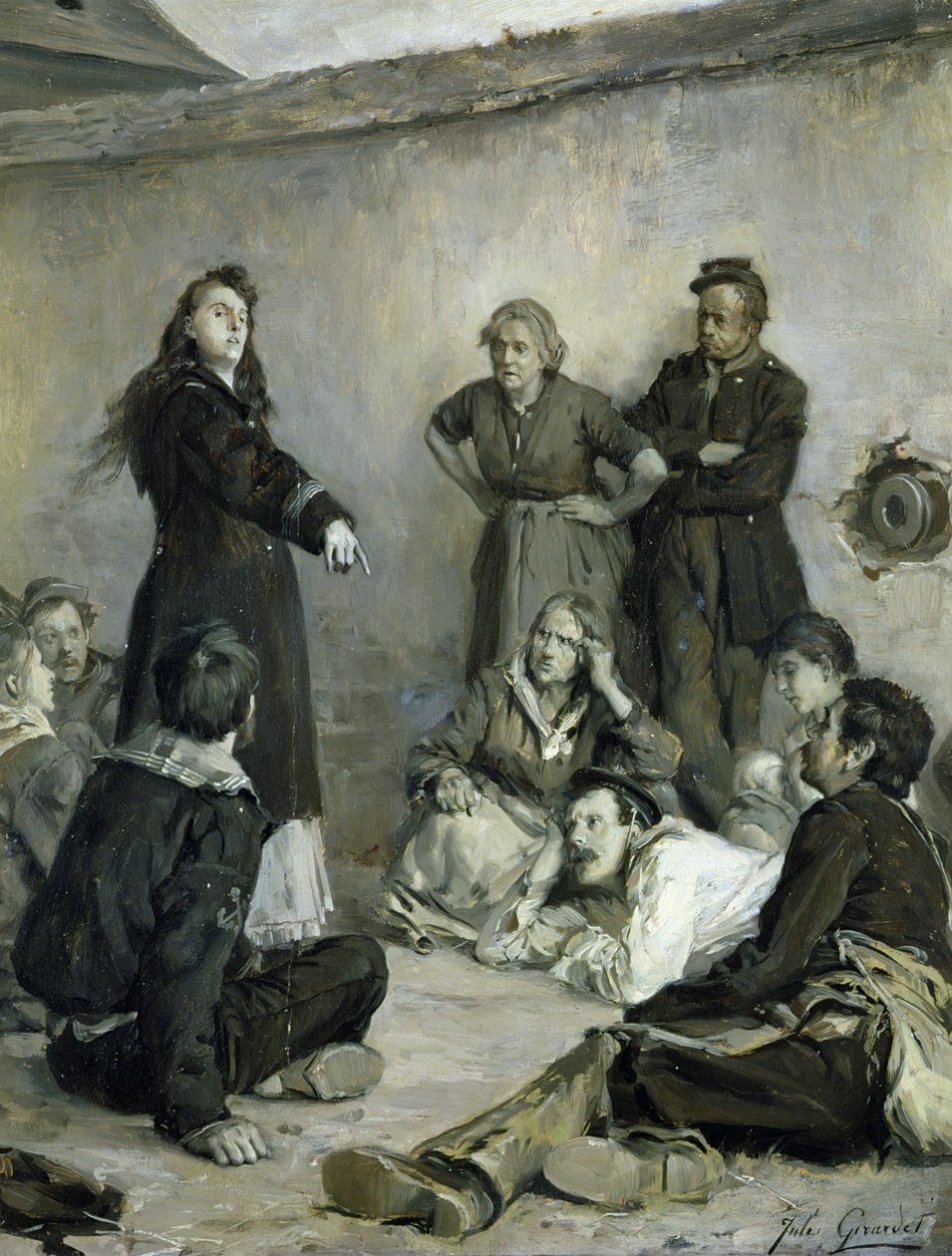 Louise Michel (1830-1905) spricht zu den Kommunarden von Jules Girardet