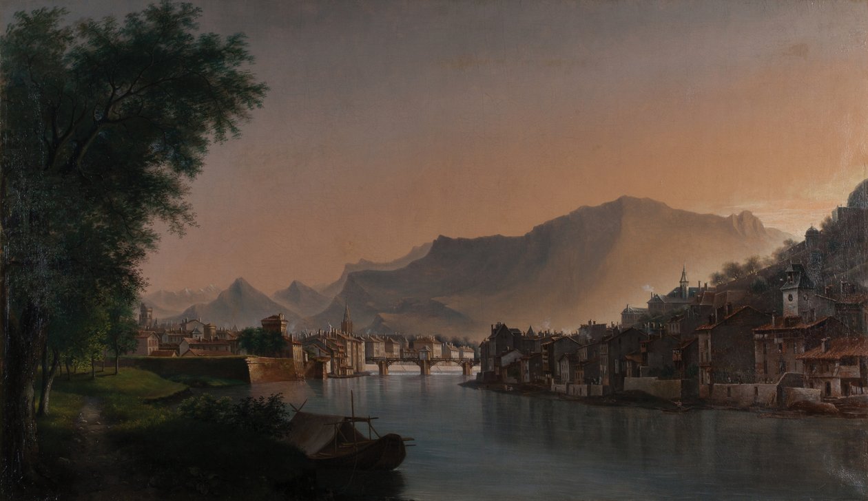 Ansicht von Grenoble im 19. Jahrhundert von Jules Jean Baptiste Guedy