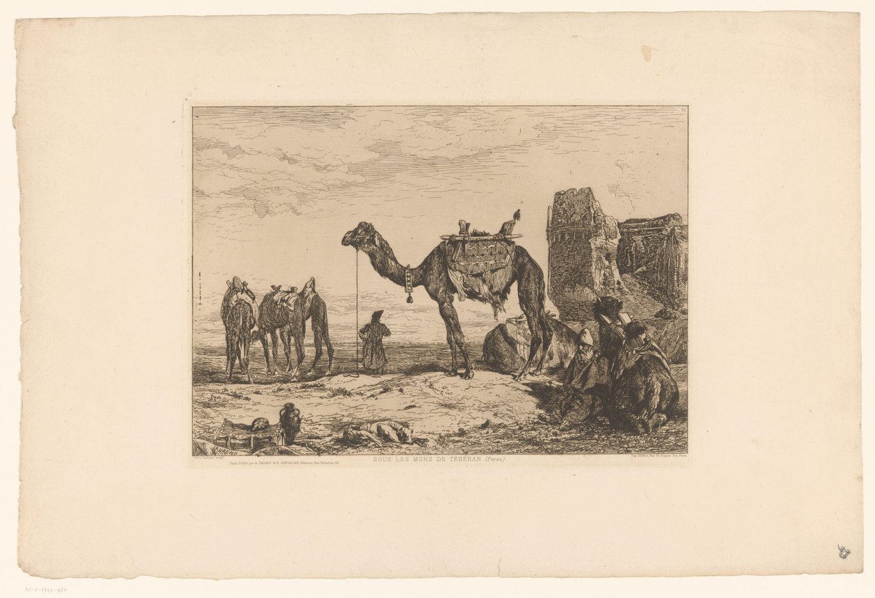 Landschaft mit Kamelen bei Ruine von Jules Joseph Augustin Laurens