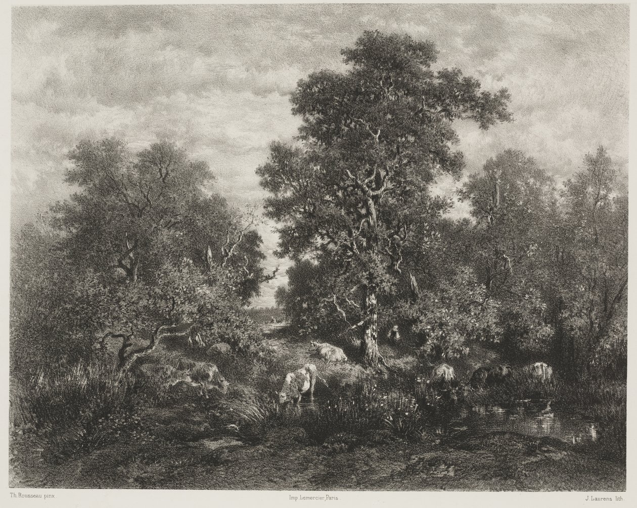 Der Teich, nach Théodore Rousseau (1812-67) von Jules Joseph Augustin Laurens
