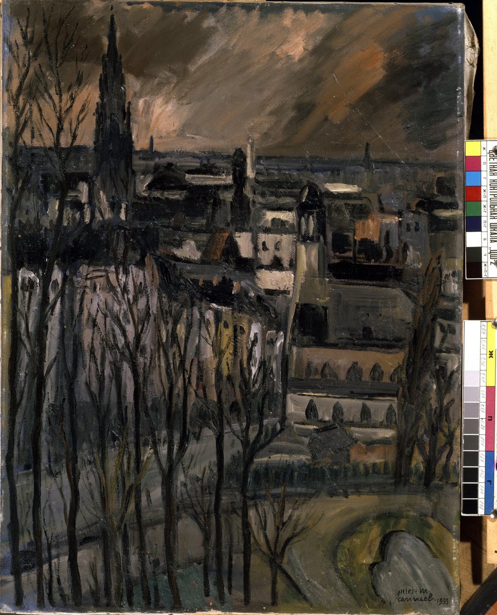 Straße Montagne de la Cour (in Brüssel?) von Jules Marie Canneel
