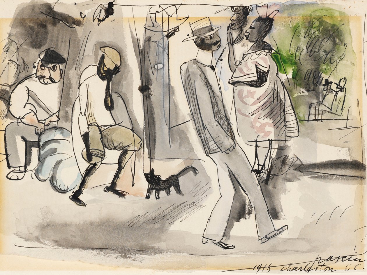 Figuren in einem Park, Charleston, South Carolina, 1916 von Jules Pascin