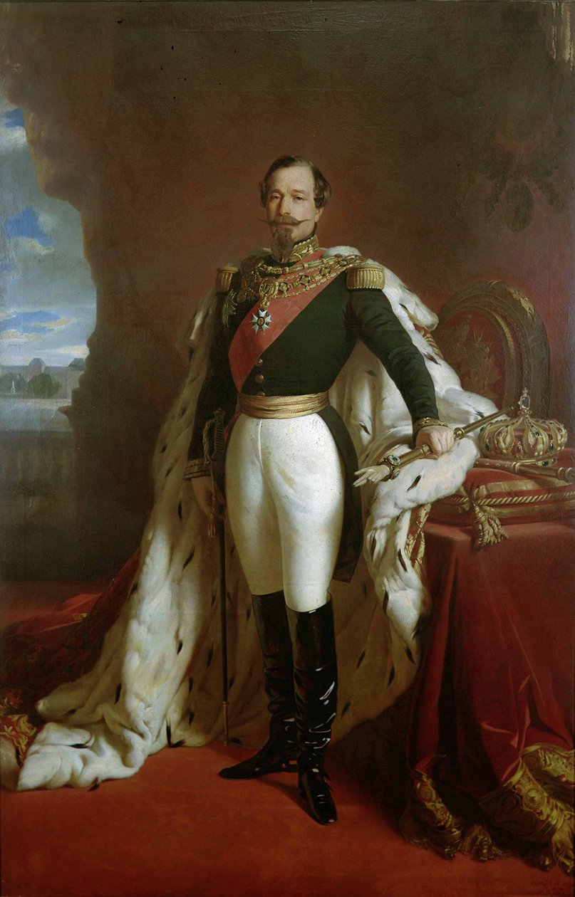 Porträt von Kaiser Napoleon III. (1808-73) in Krönungsgewändern von Jules de Vignon