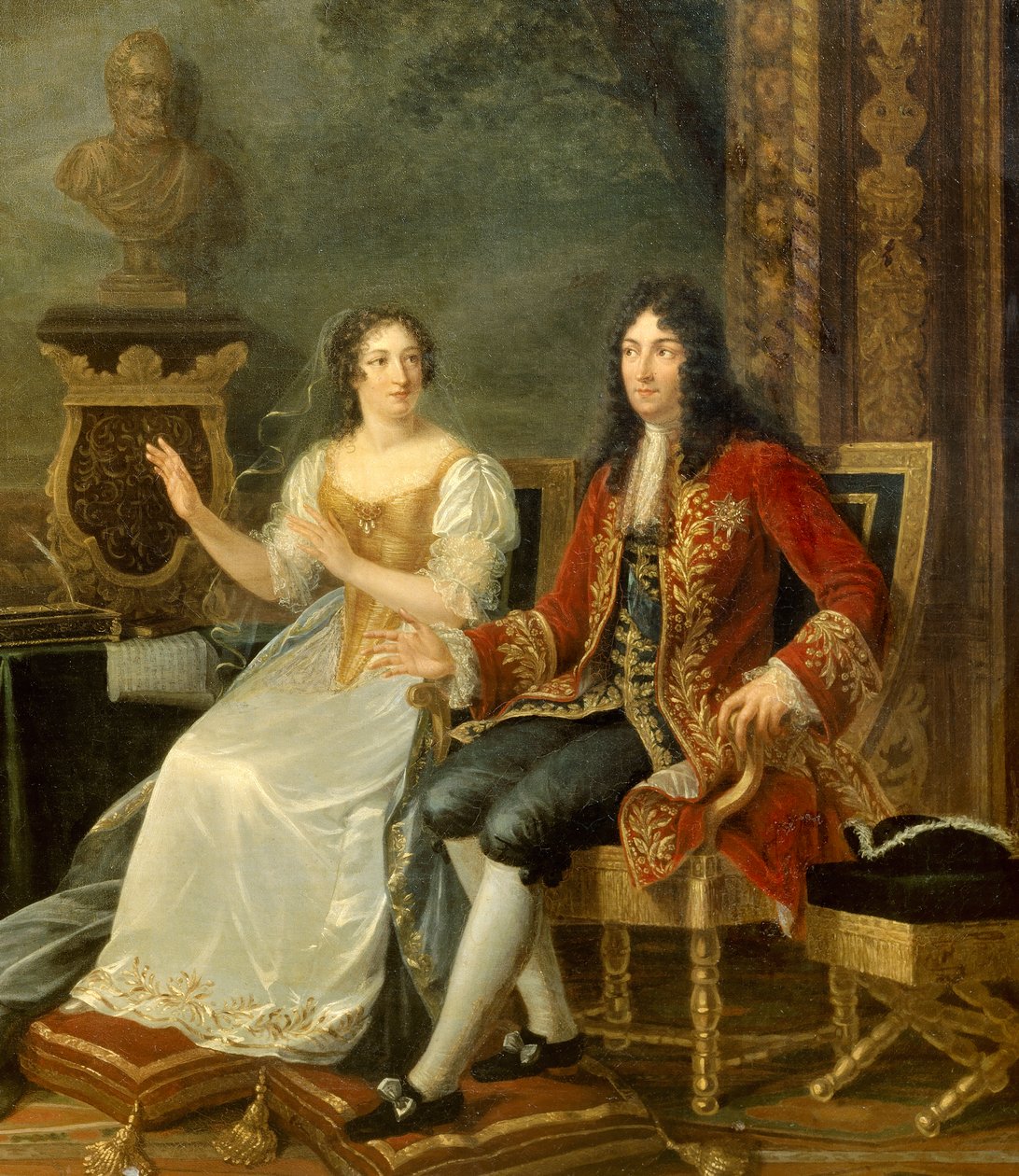 König von Frankreich Louis XIV. mit Madame de Maintenon (Detail) von Julie Philipault