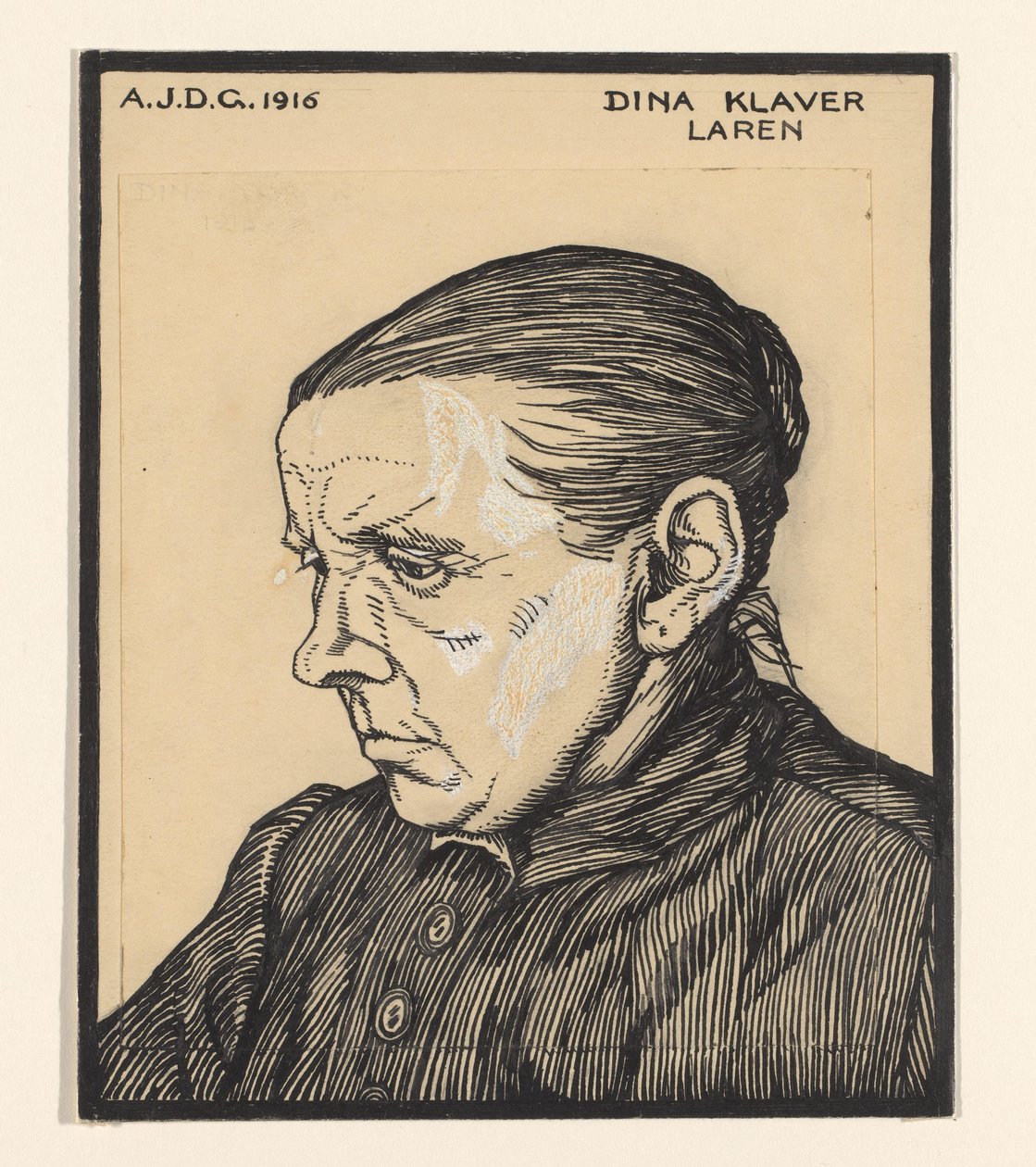 Porträt von Dina Klaver von Julie de Graag (signed by artist)