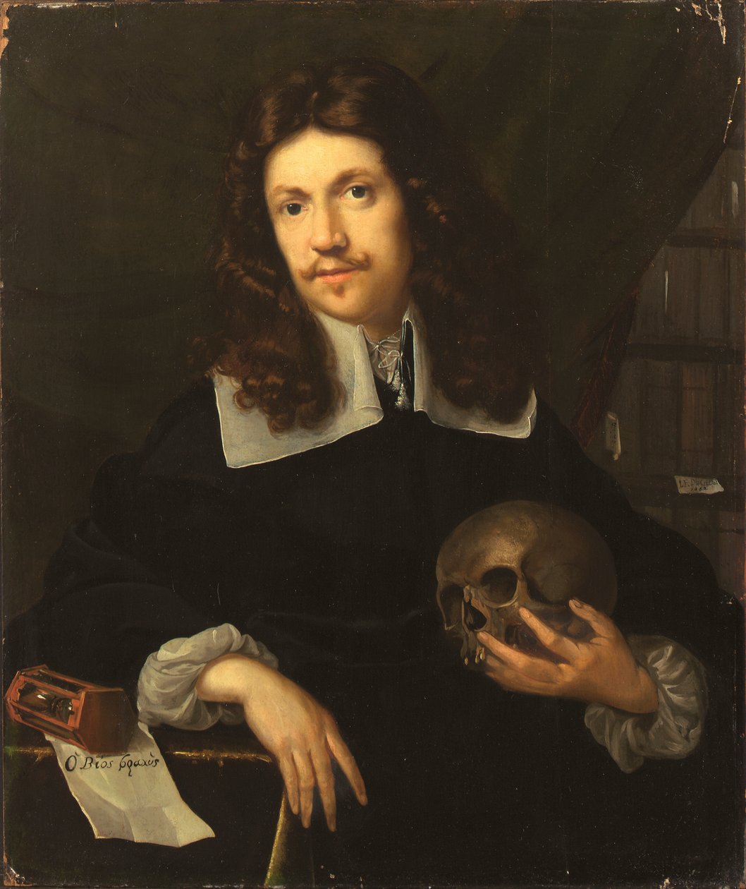 Ein Vanitas-Porträt eines Gentlemans von Julien Franciscus de Geest