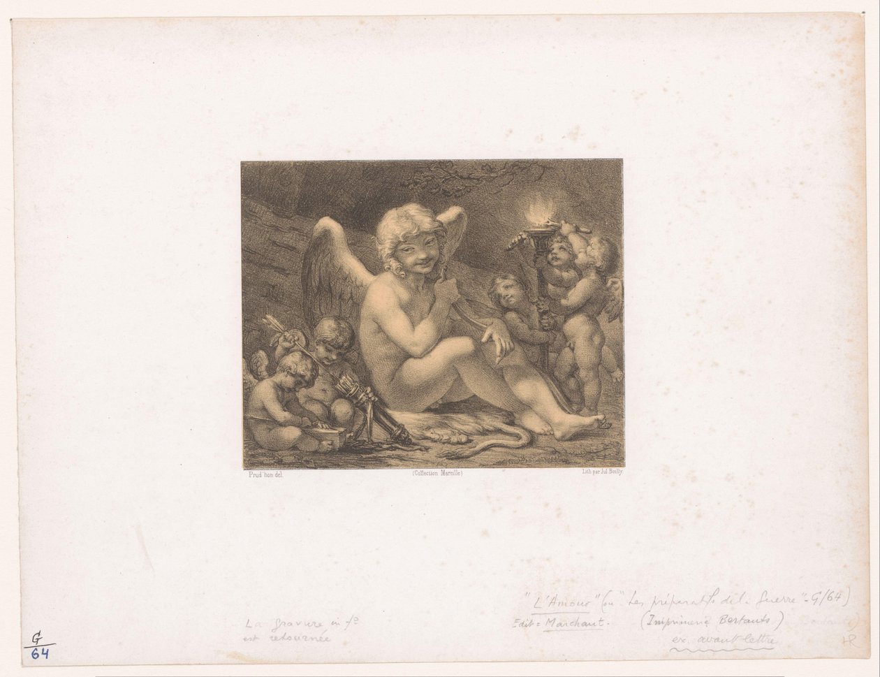 Amor und Putti schleifen ihre Pfeile von Julien Leopold Boilly