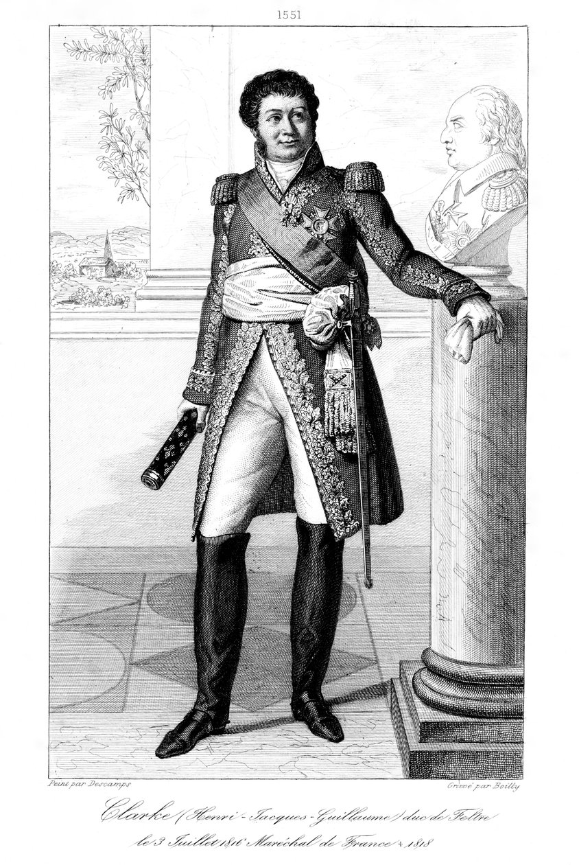 Henri Jacques-Guillaume Clarke 1765-1818, Herzog von Feltre und Marschall von Frankreich, 1839 von Julien Leopold Boilly
