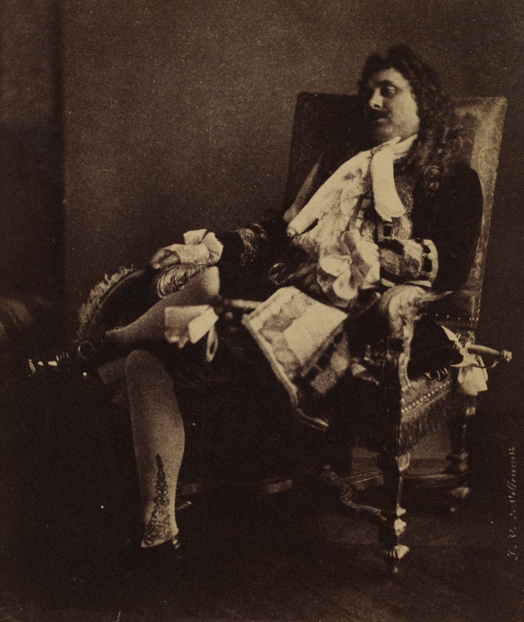 Herr Leroux in der Rolle des Alceste in Le Misanthrope, Mitte der 1850er Jahre von Julien Vallou de Villeneuve