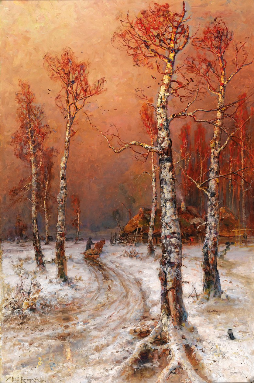 Winterstimmung mit Saatkrähen von Julius Sergius von Klever
