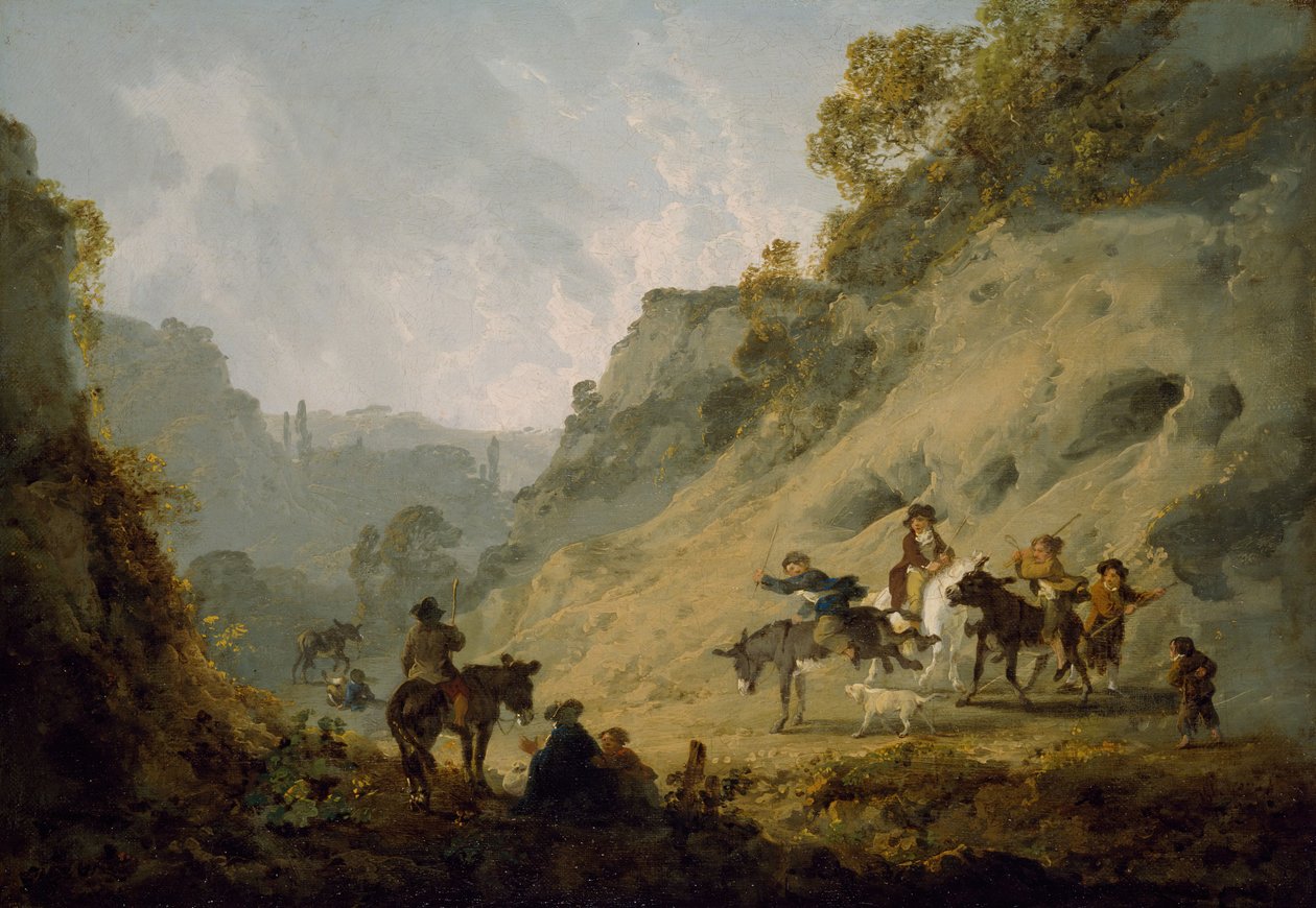 Zigeuner mit einem Eselrennen, 1792 von Julius Caesar Ibbetson