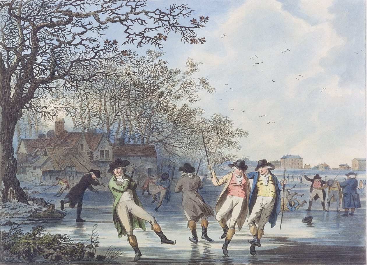 Wintervergnügen: Eine Ansicht im Hyde Park vom Wassergrabenhaus, 1787 von Julius Caesar Ibbetson