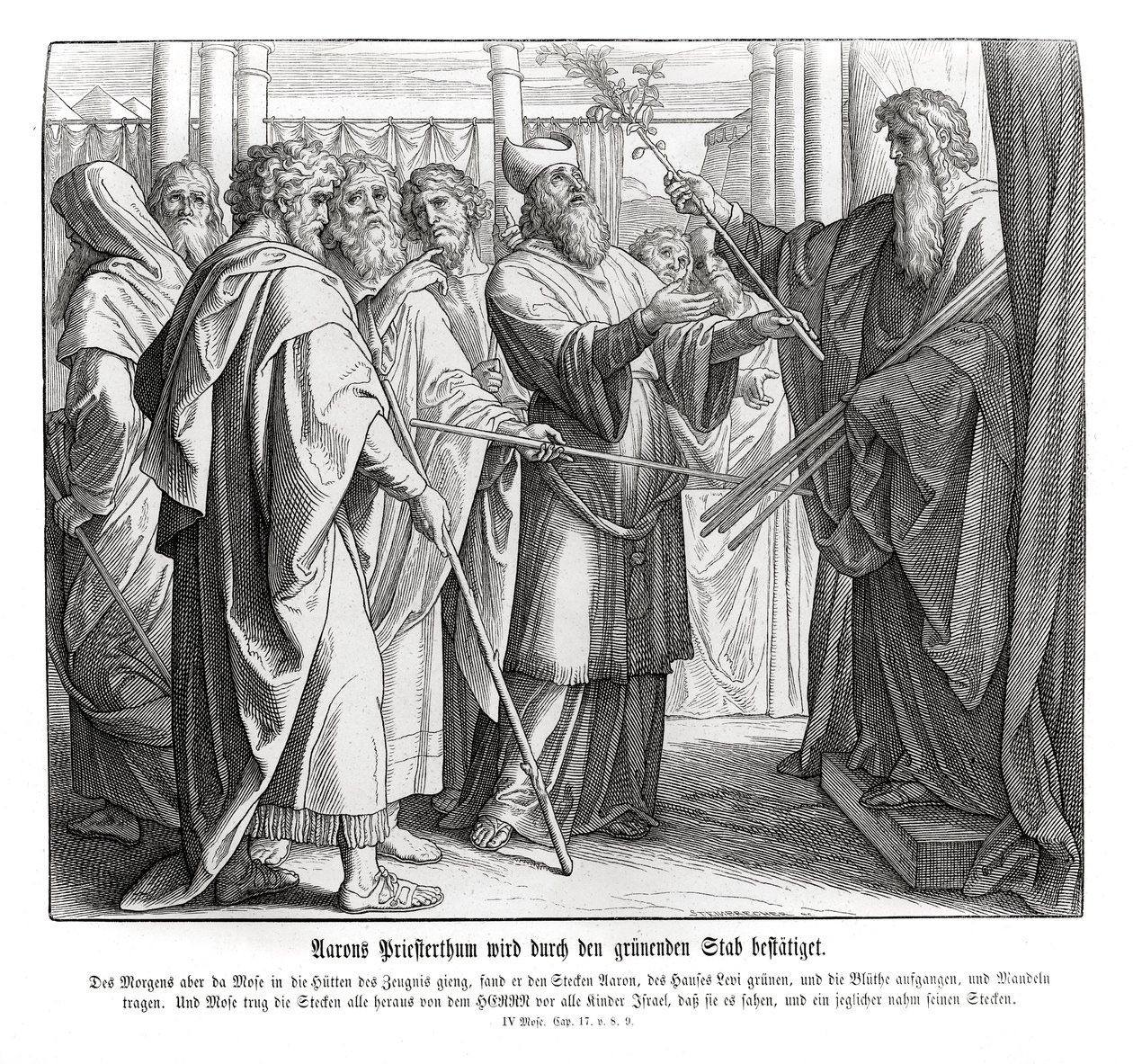 Aarons Priestertum wird bestätigt, Numeri von Julius Schnorr von Carolsfeld