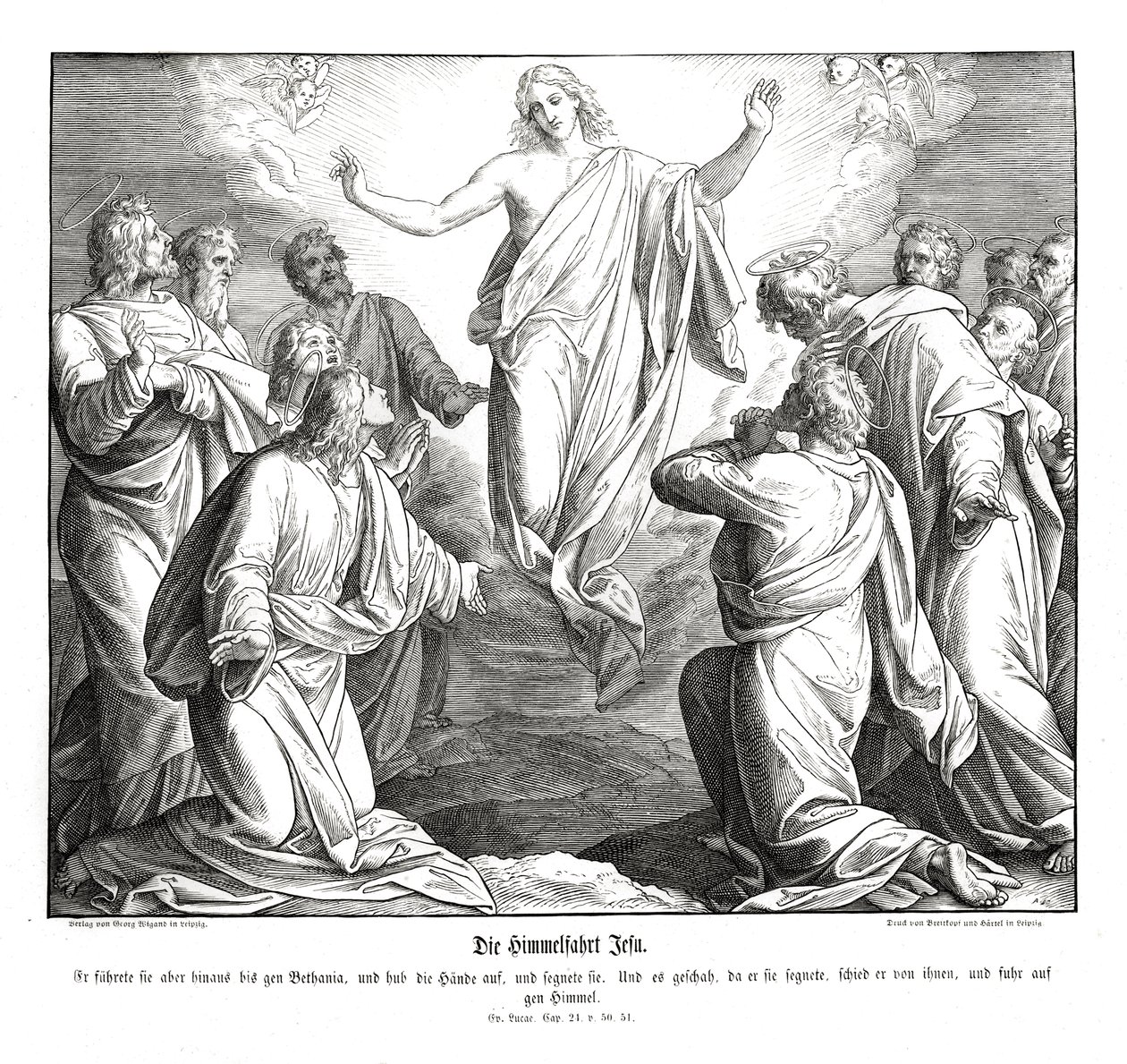 Himmelfahrt Christi, Evangelium nach Lukas von Julius Schnorr von Carolsfeld