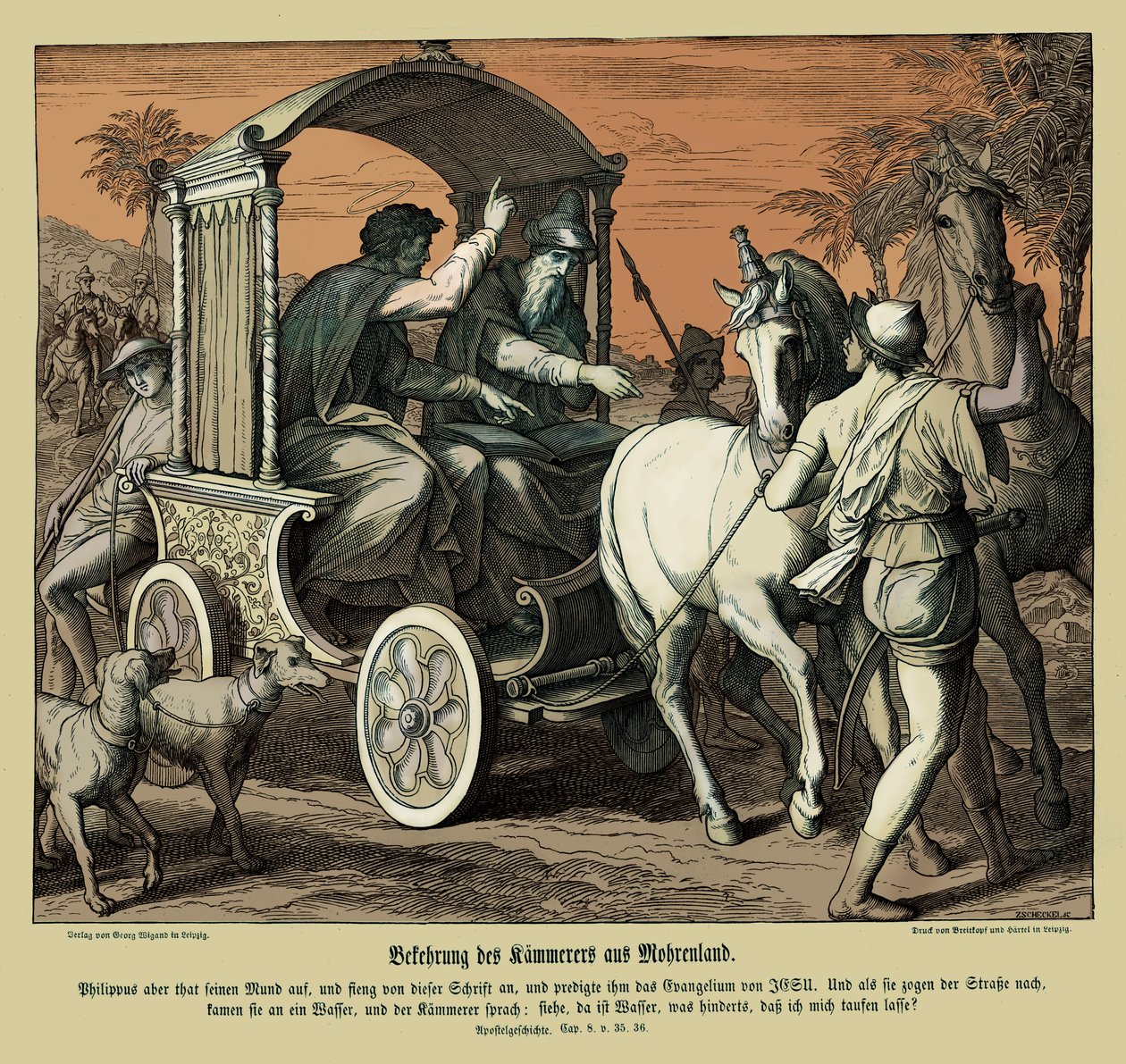 Bekehrung des Kämmerers, Apostelgeschichte von Julius Schnorr von Carolsfeld