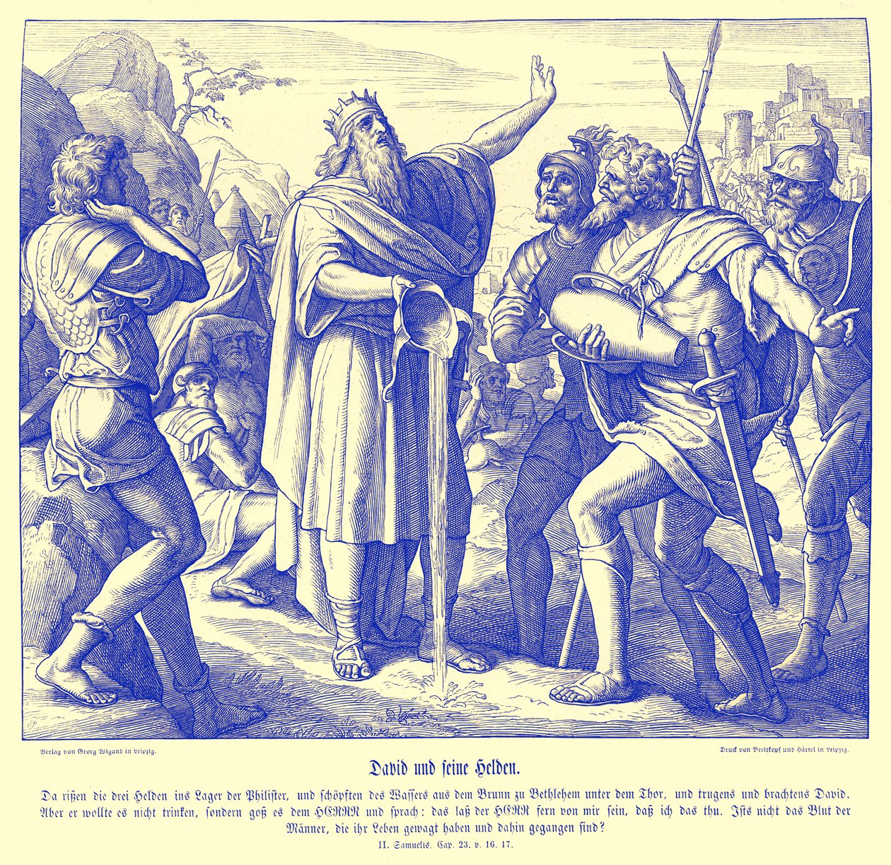 David und die drei Helden, 2. Samuel von Julius Schnorr von Carolsfeld