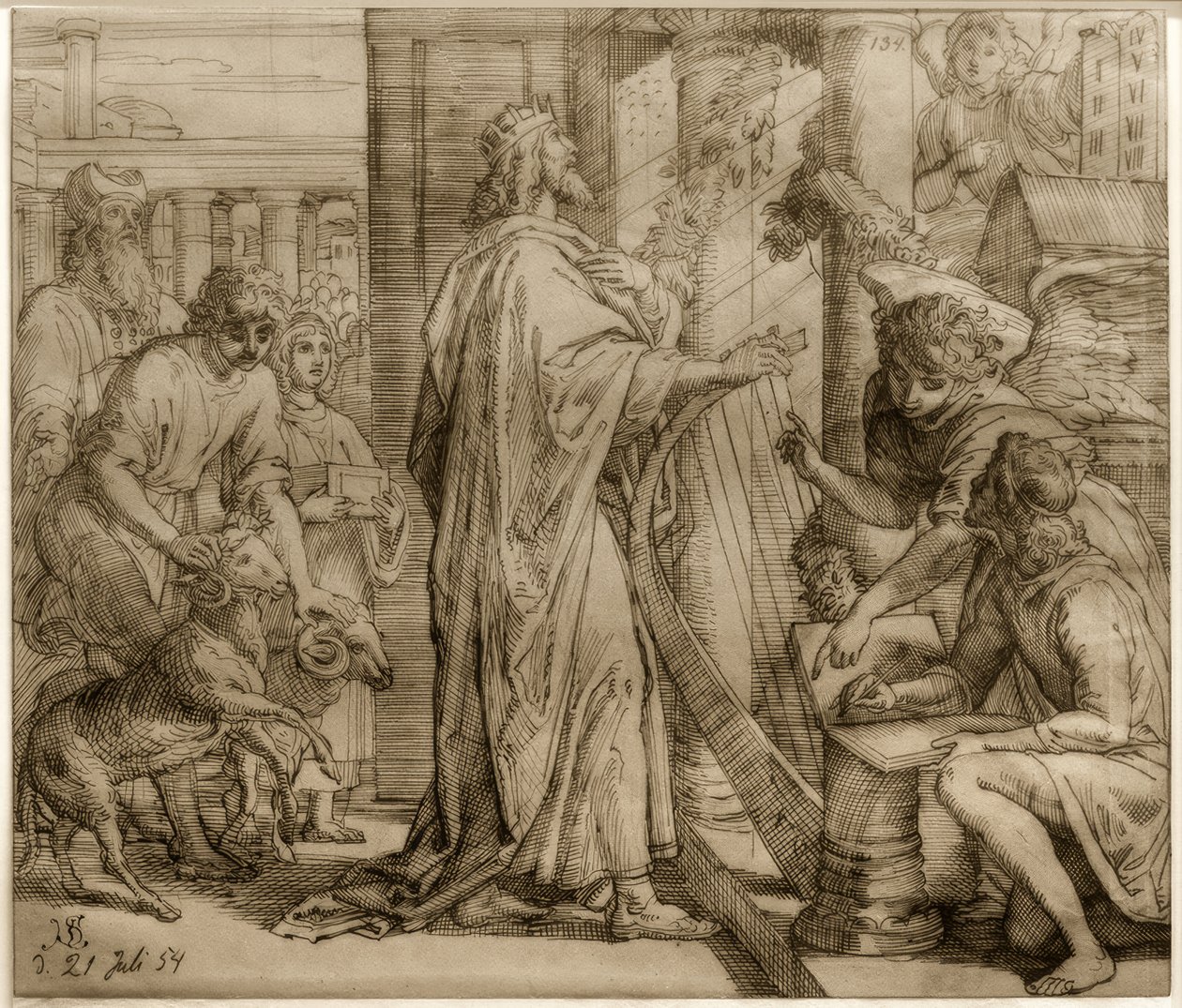 David, der Psalmist – Anbetung von Julius Schnorr von Carolsfeld