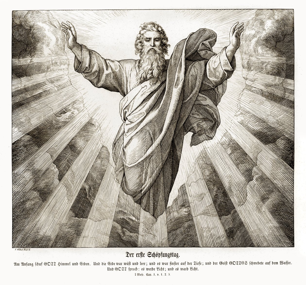 Erster Tag der Schöpfung, Genesis von Julius Schnorr von Carolsfeld