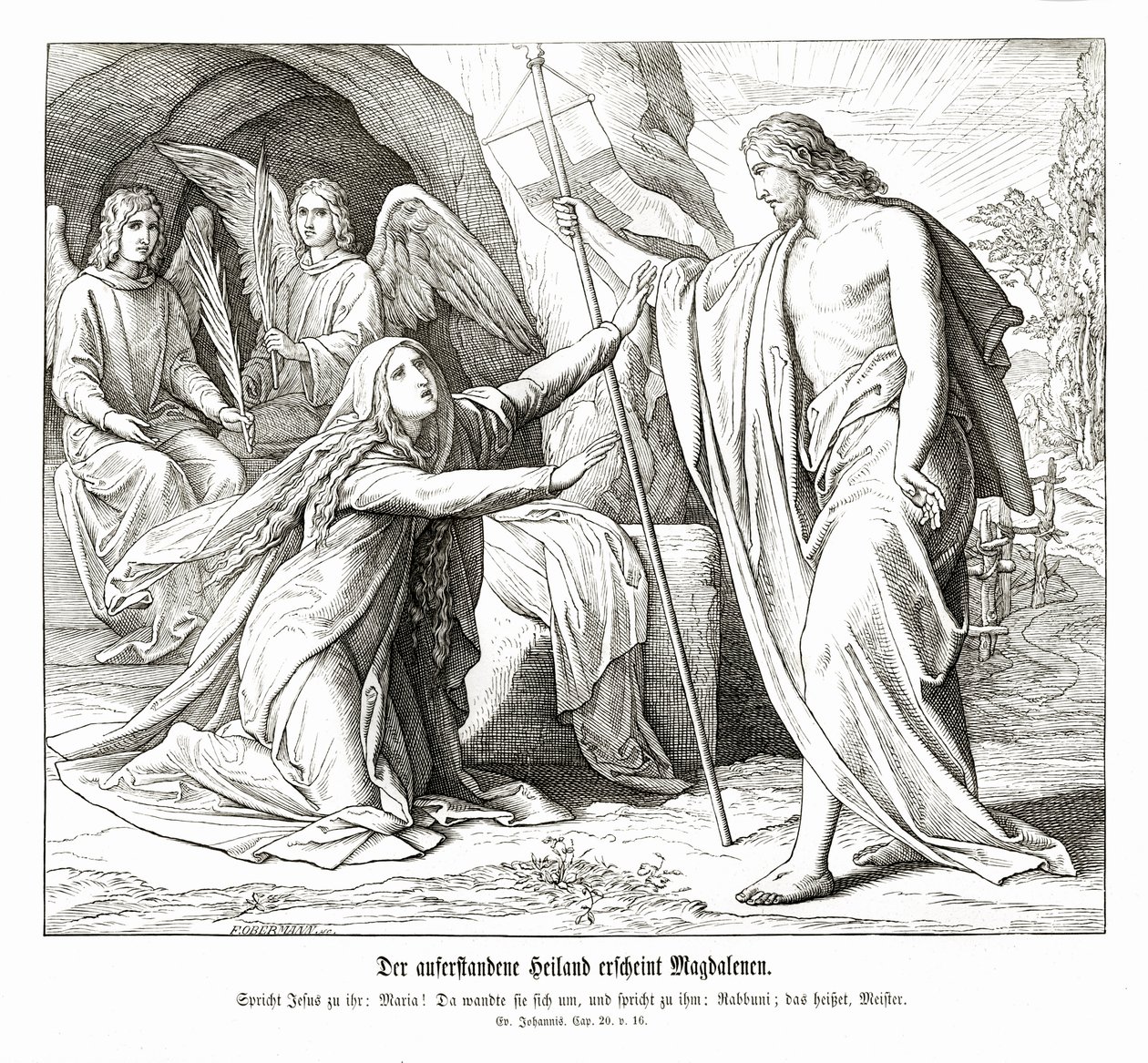 Jesus erscheint Maria Magdalena, Evangelium nach Johannes von Julius Schnorr von Carolsfeld