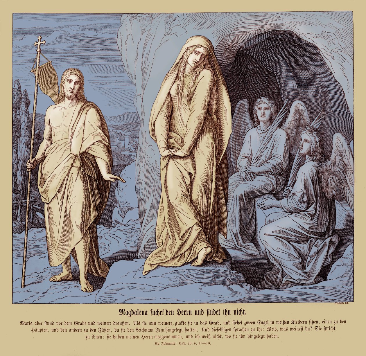 Maria Magdalena am Grab Jesu, Evangelium nach Johannes von Julius Schnorr von Carolsfeld
