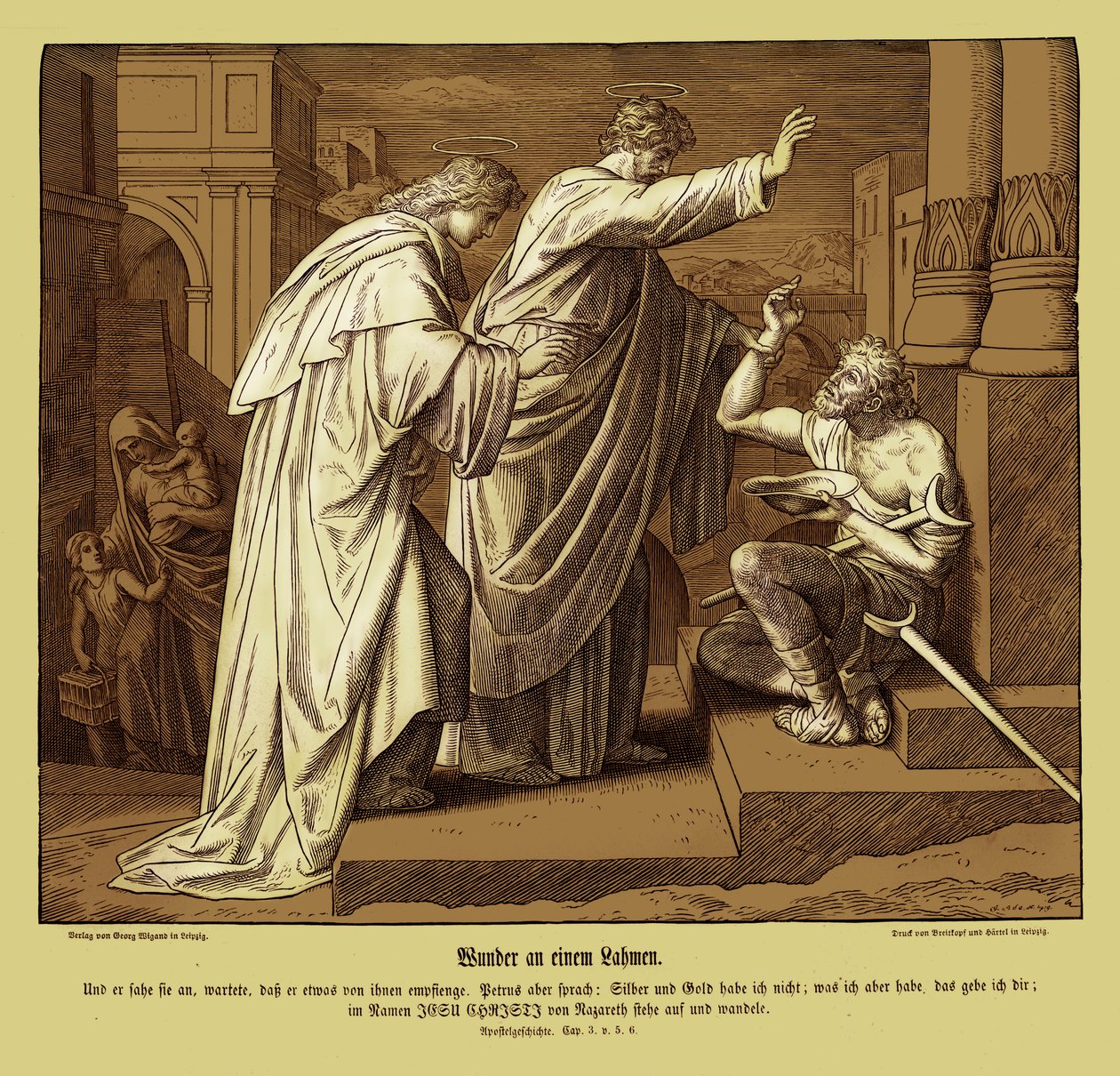 Wunder des Lahmen, Apostelgeschichte von Julius Schnorr von Carolsfeld