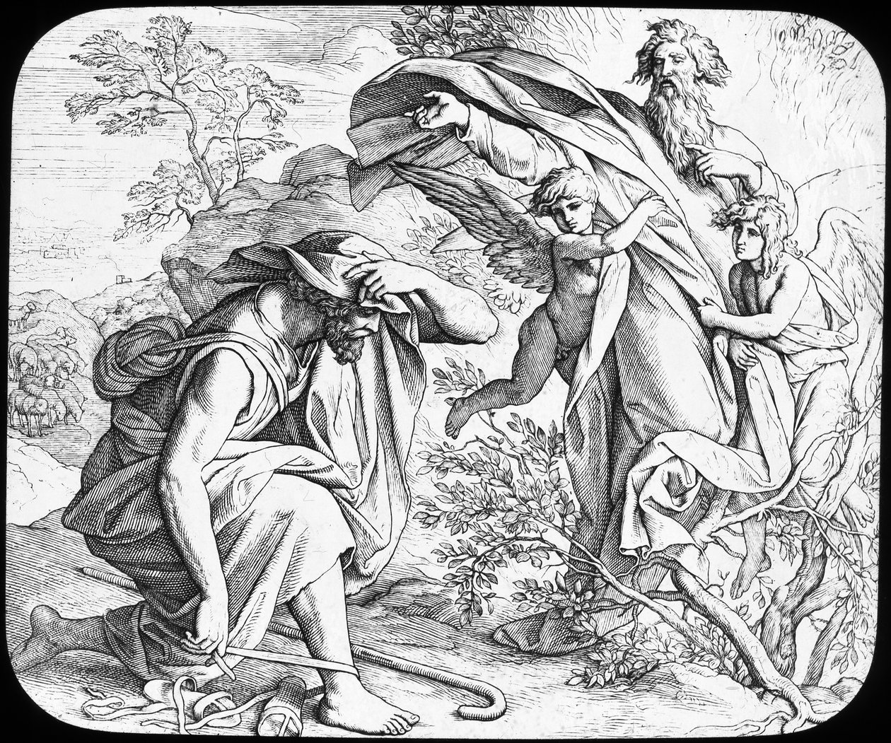 Moses und der brennende Busch, 19. Jahrhundert von Julius Schnorr von Carolsfeld