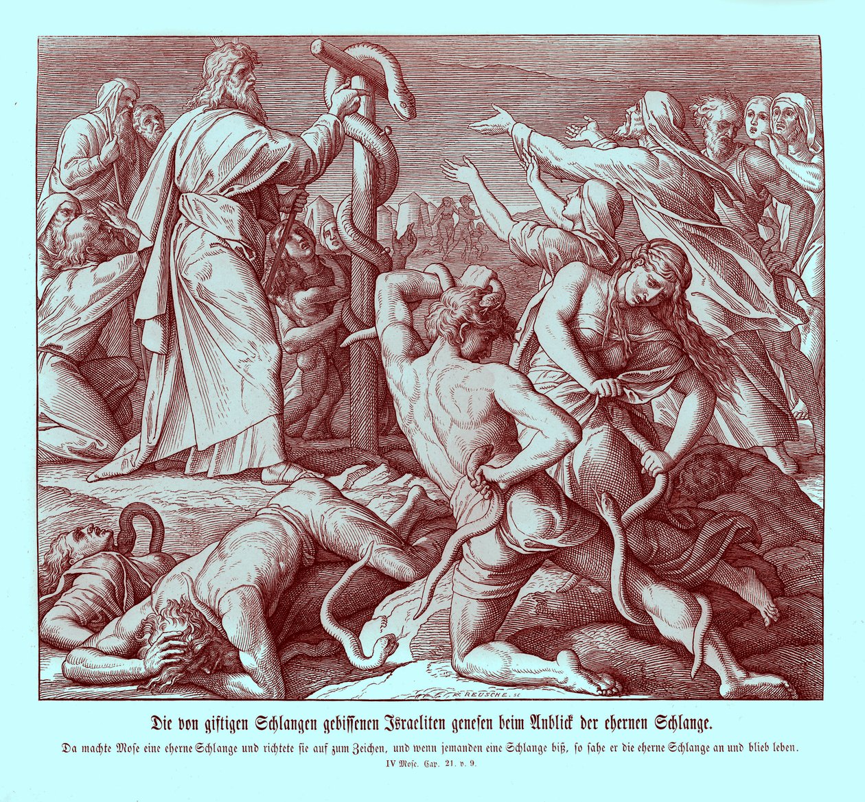 Mose und die eherne Schlange, Numeri von Julius Schnorr von Carolsfeld