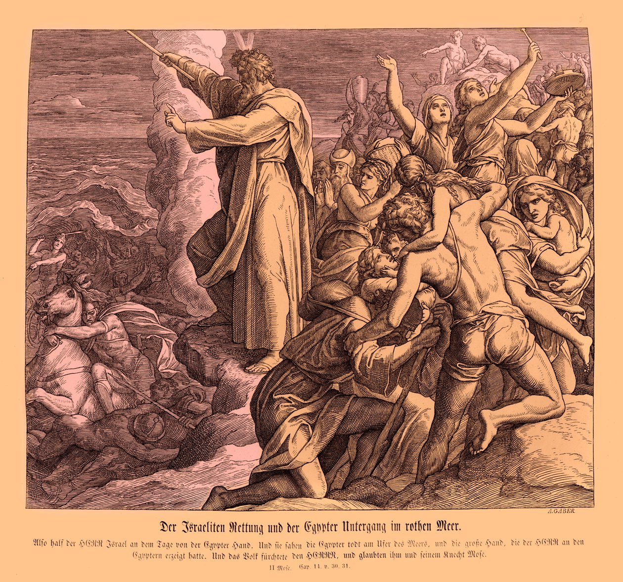 Teilung des Roten Meeres, Exodus von Julius Schnorr von Carolsfeld