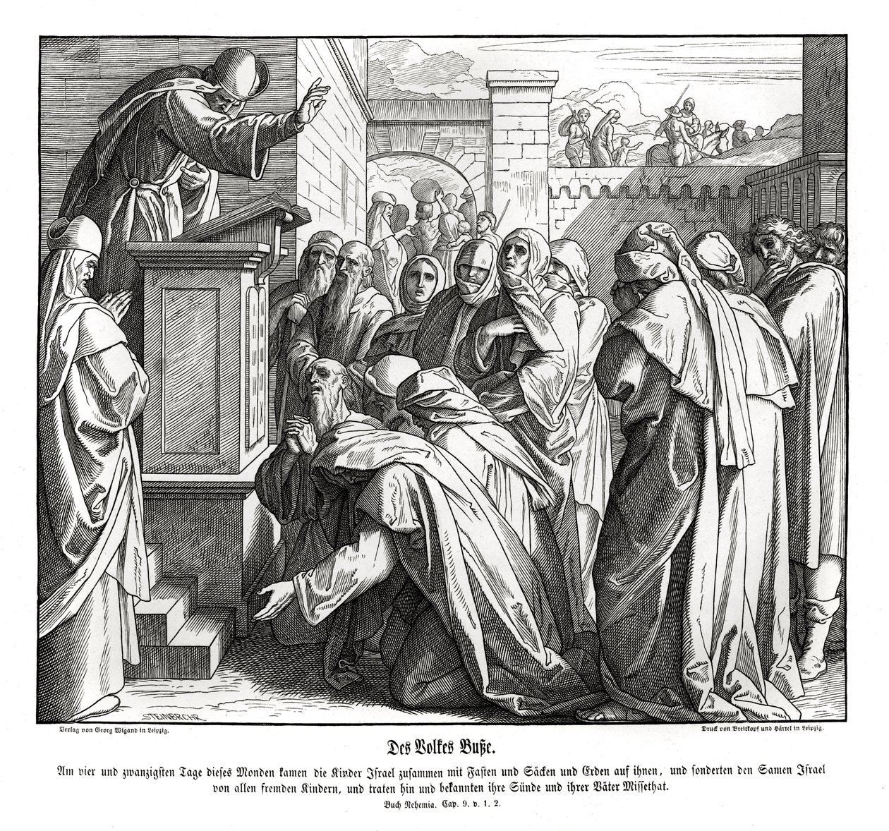 Reue des Volkes, Nehemia von Julius Schnorr von Carolsfeld