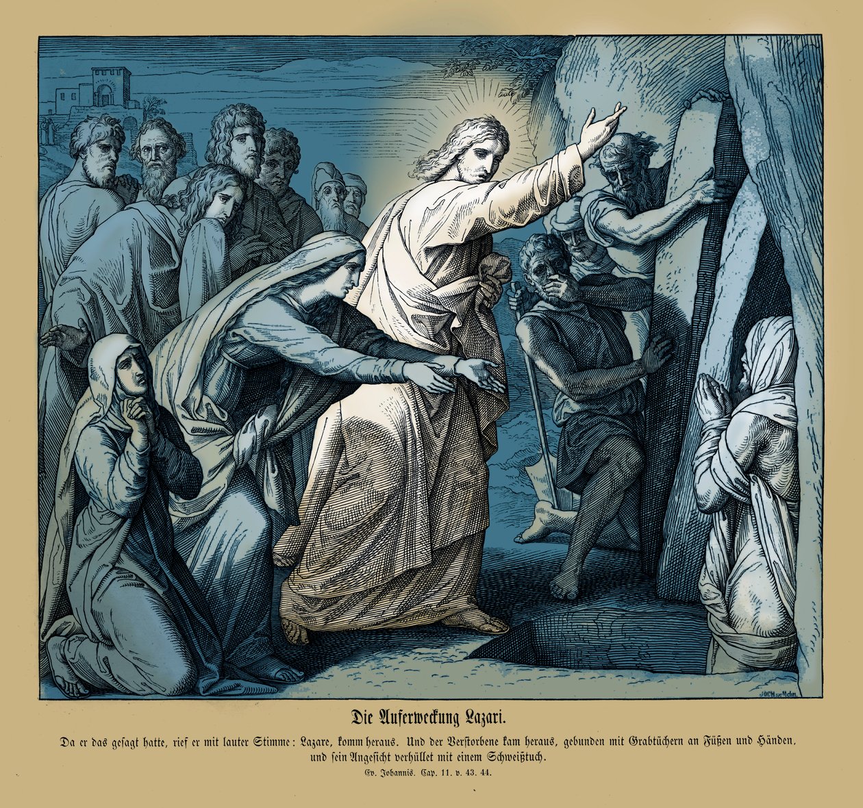Auferstehung des Lazarus, Evangelium nach Johannes von Julius Schnorr von Carolsfeld