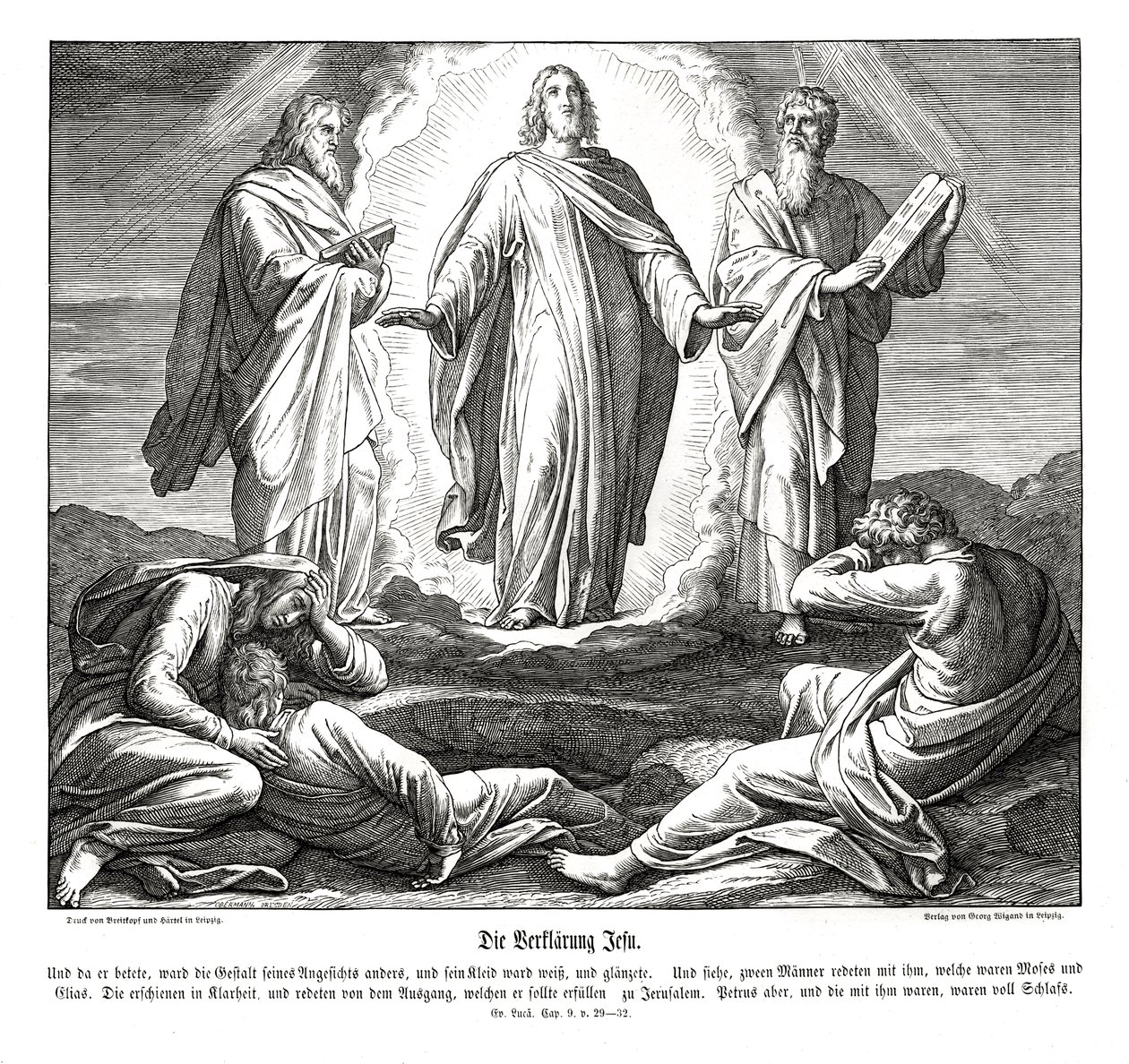 Verklärung Jesu, Evangelium nach Lukas von Julius Schnorr von Carolsfeld