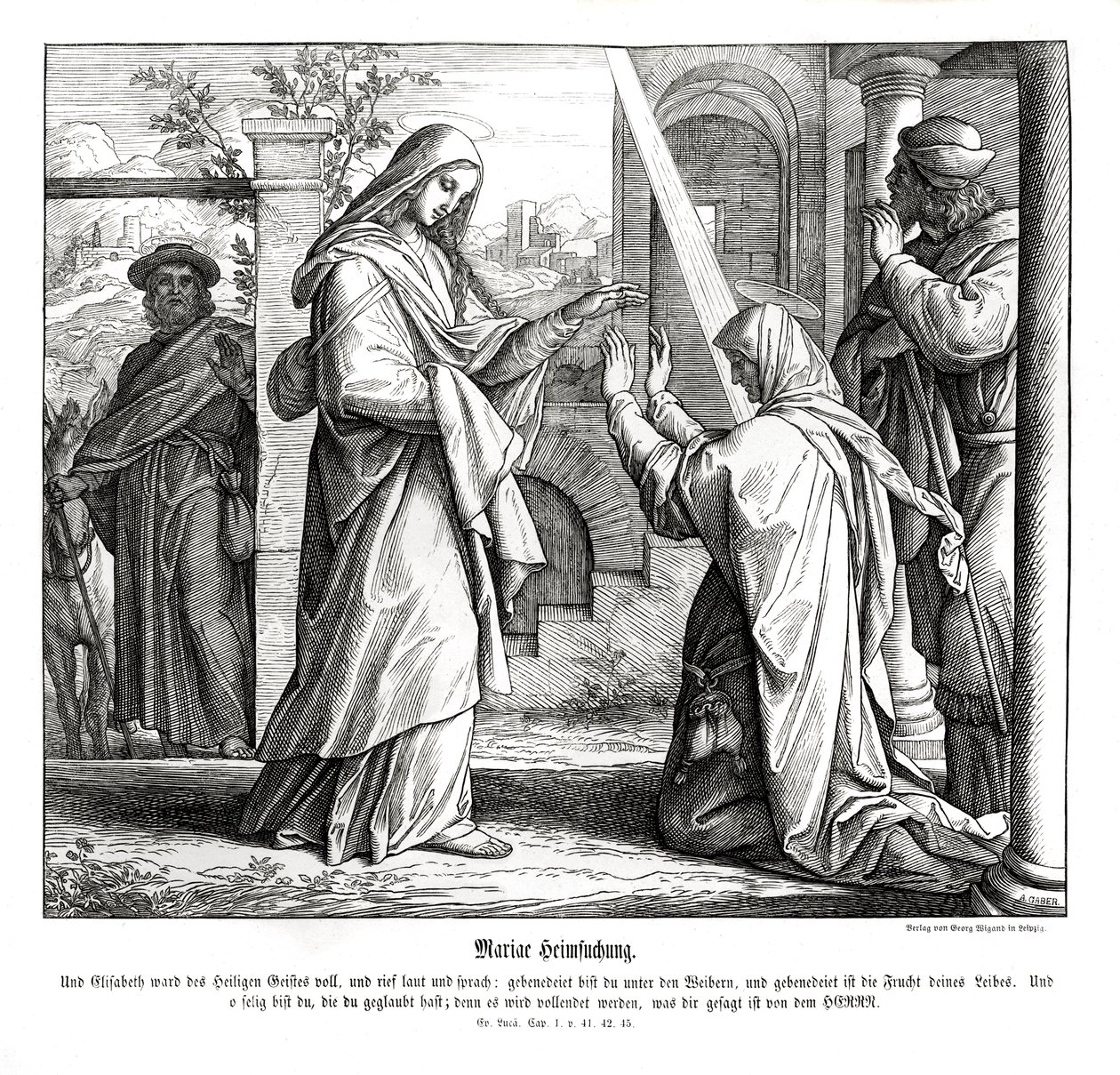 Heimsuchung Mariens, Evangelium nach Lukas von Julius Schnorr von Carolsfeld