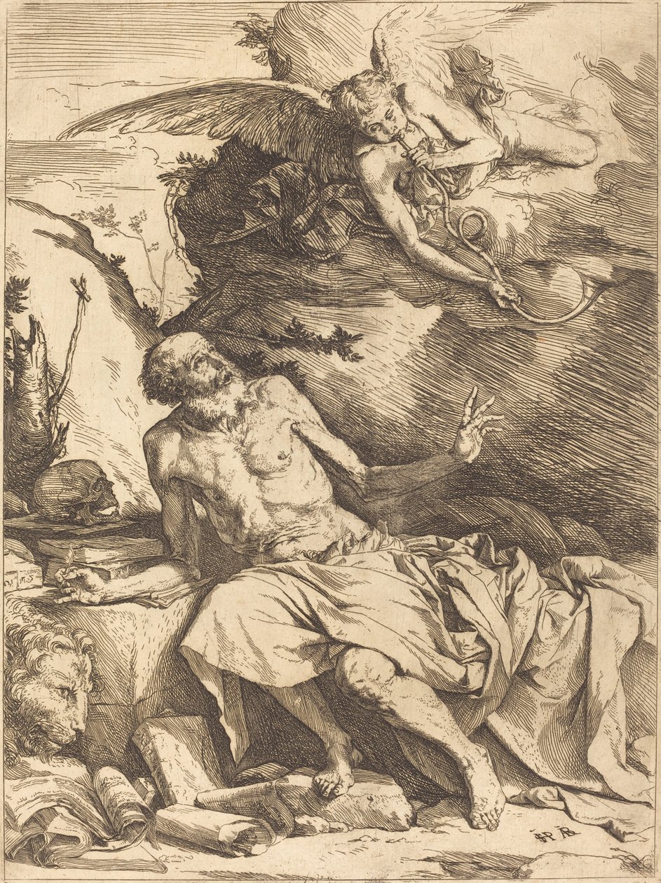 Heiliger Hieronymus hört die Posaune des Jüngsten Gerichts von Jusepe de Ribera