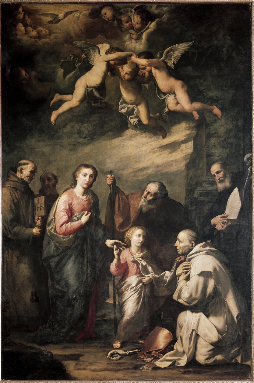 Die Heilige Familie mit dem Heiligen Bruno von Köln und anderen Heiligen von Jusepe de Ribera
