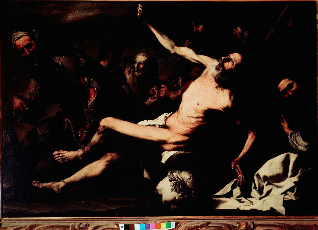 Das Martyrium des Heiligen Bartholomäus. Gemälde von Jusepe de Ribera, genannt lo Spagnoletto (1591-1652) um 1630. Florenz, Palazzo Pitti, Galleria Palatina von Jusepe de Ribera