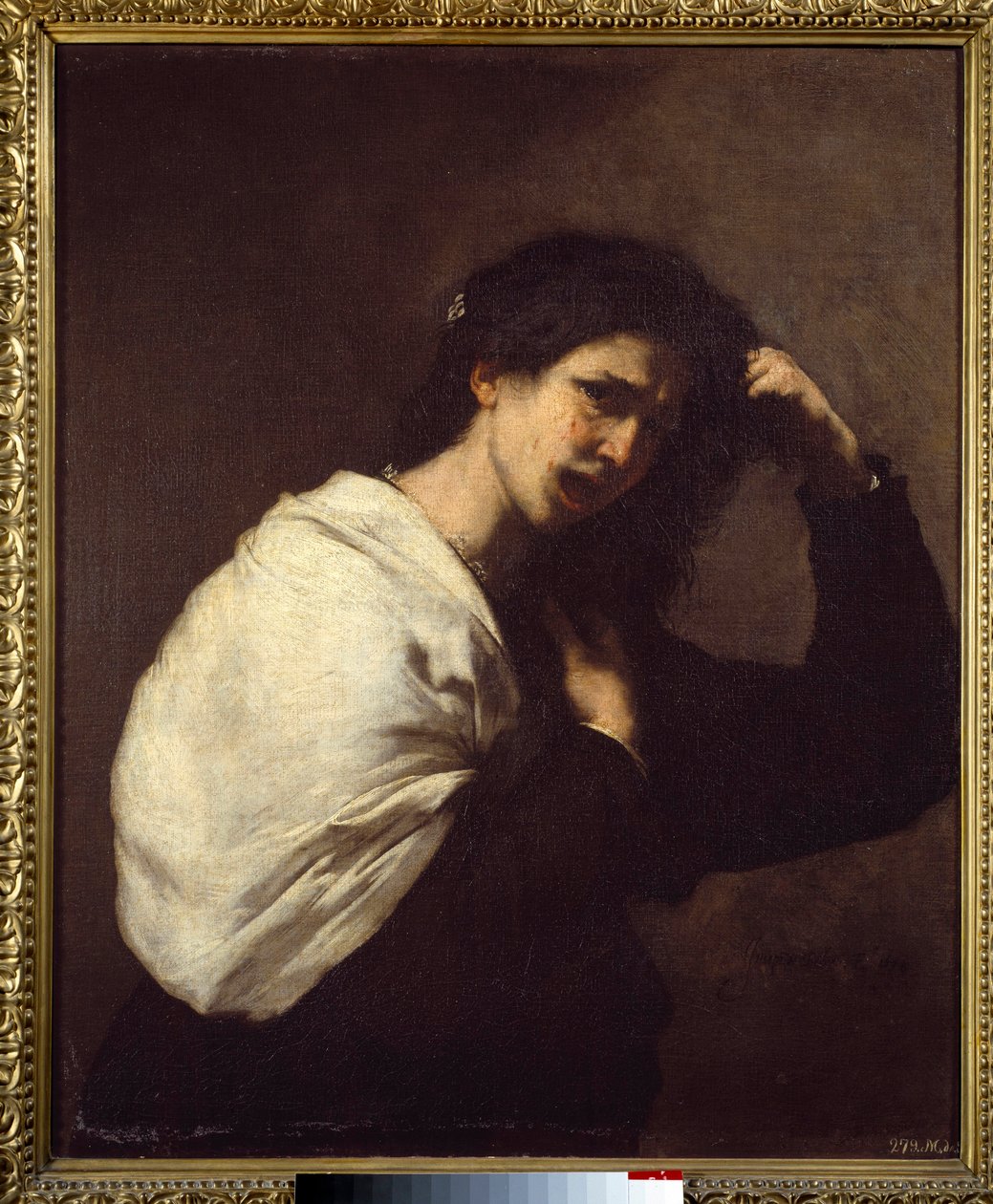 Frau, die sich die Haare ausreißt von Jusepe de Ribera