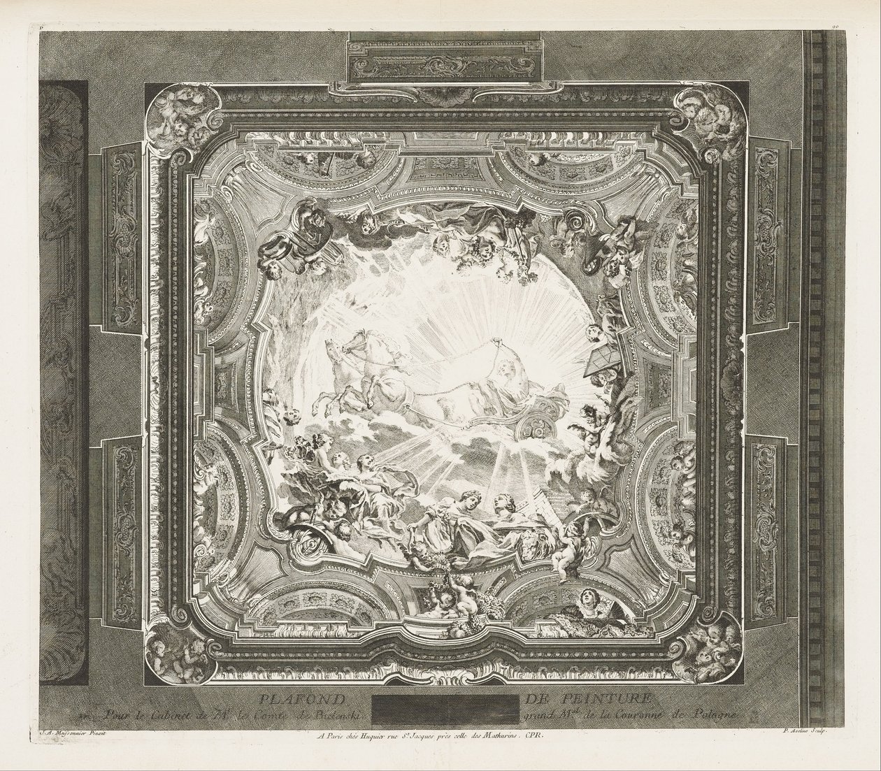 PLAFOND DE PEINTURE; Plafond du même cabinet, 4. Platte von Juste Aurèle Meissonnier