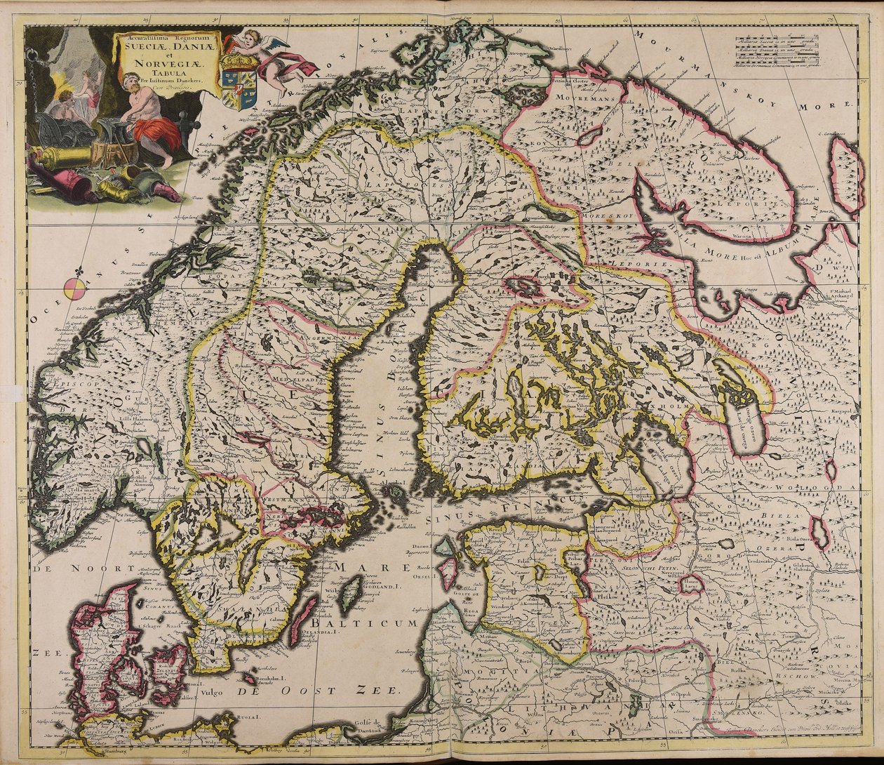 Sehr genaue Karte der Königreiche Schweden, Dänemark und Norwegen von Justus Danckerts