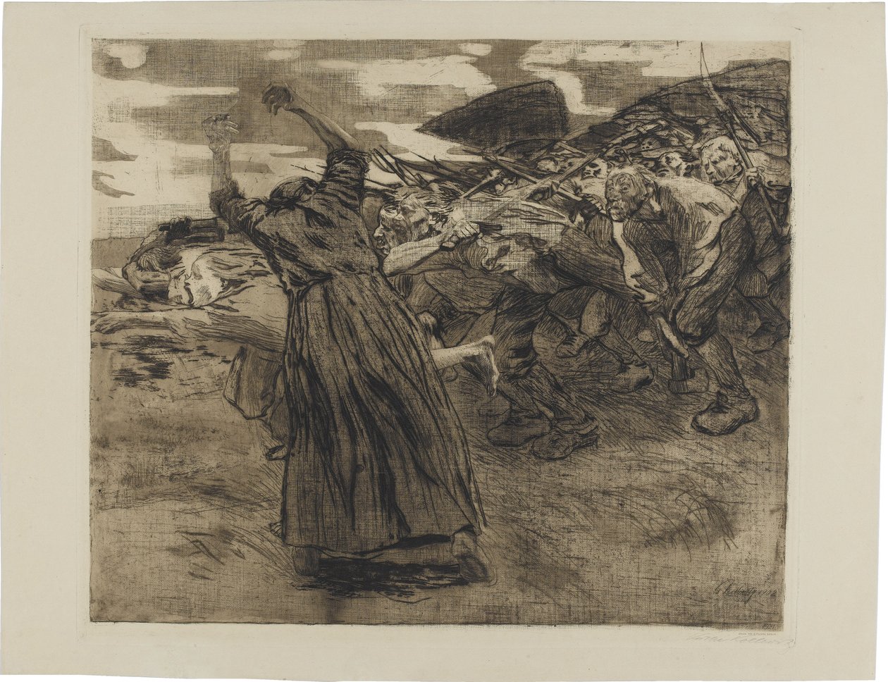 Bauernkrieg, Blatt 5: Losbruch von Käthe Kollwitz