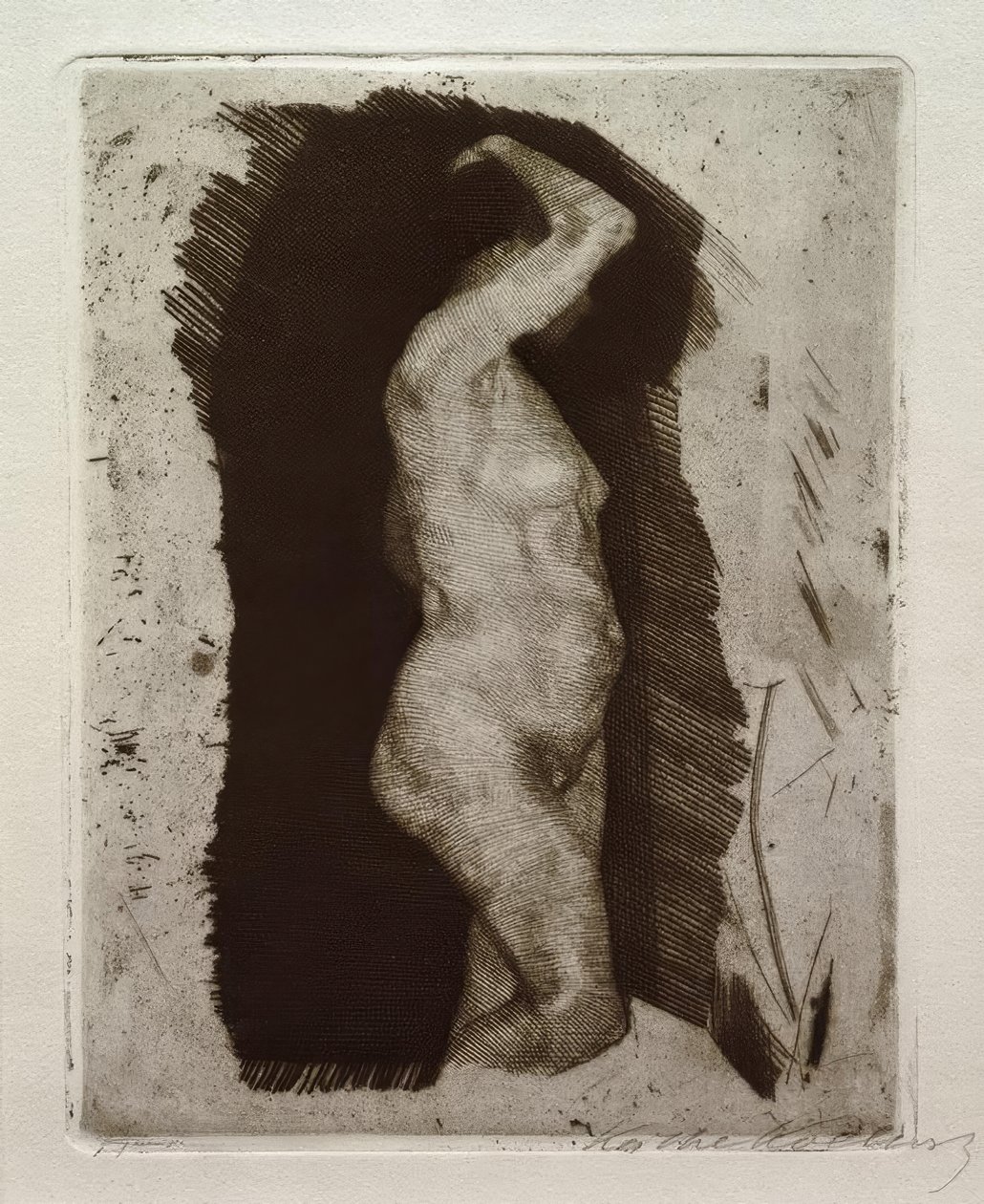Stehender weiblicher Akt von Käthe Kollwitz