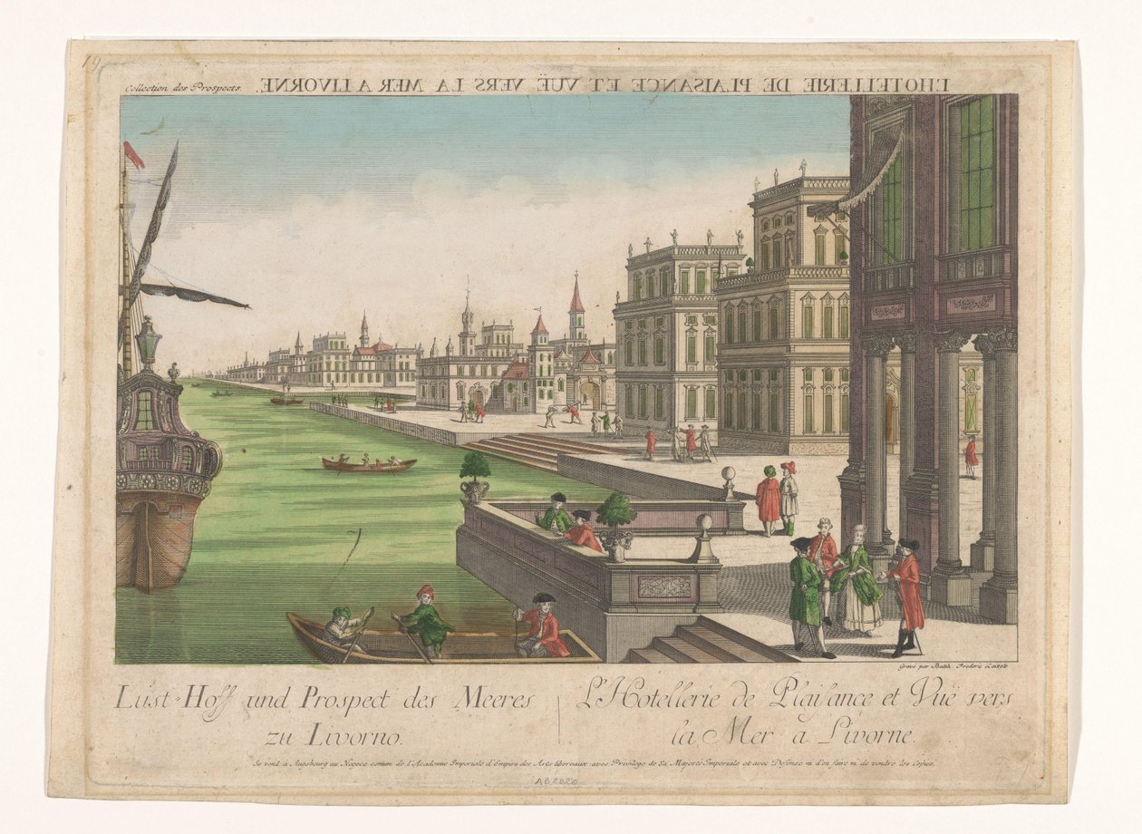 Lustgarten und Aussicht auf das Meer in Livorno von Kaiserlich Franziskische Akademie