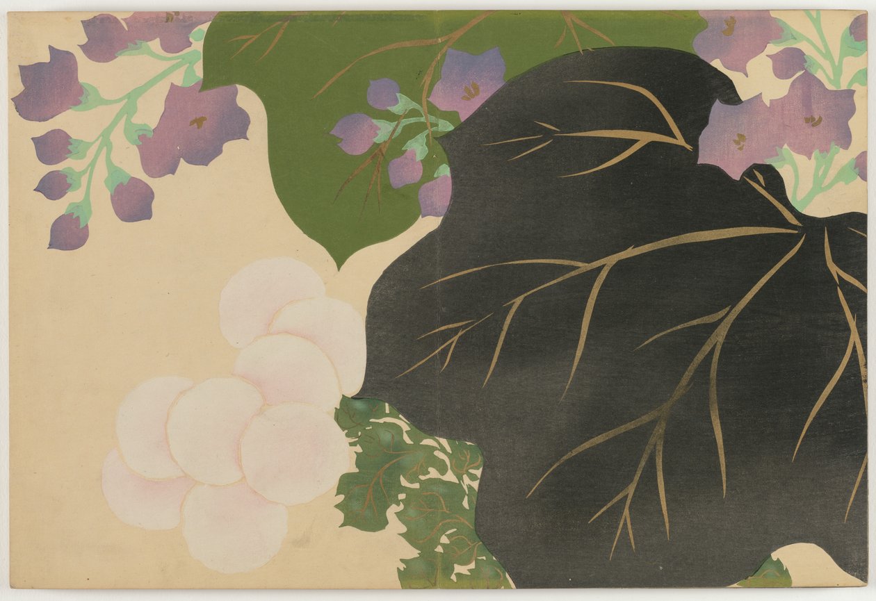 Blumen von Hundert Welten: Chrysantheme und Paulownia von Kamisaka Sekka