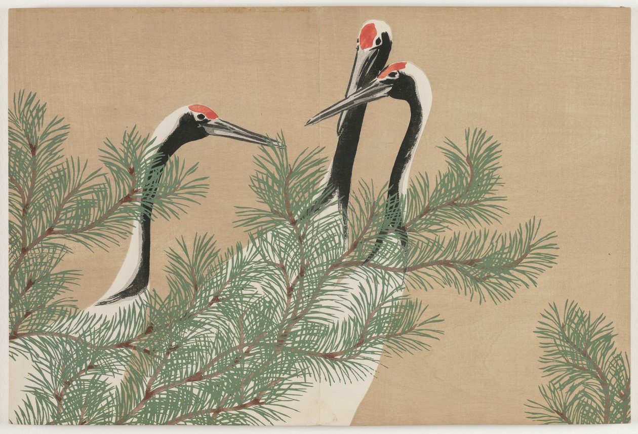 Blumen von hundert Welten (Momoyogusa): Kraniche von Kamisaka Sekka