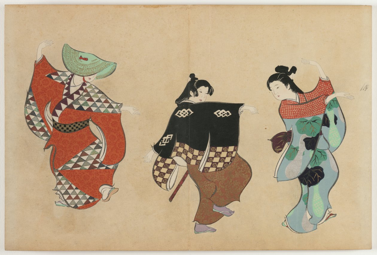 Blumen von hundert Welten (Momoyogusa): Tanz von Kamisaka Sekka